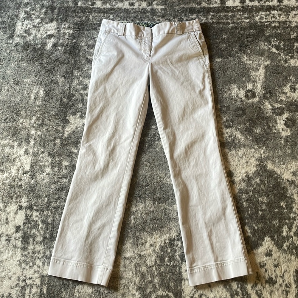 J CREW Light Beige Short City Fit Size 4 Straight Leg Dress Pants